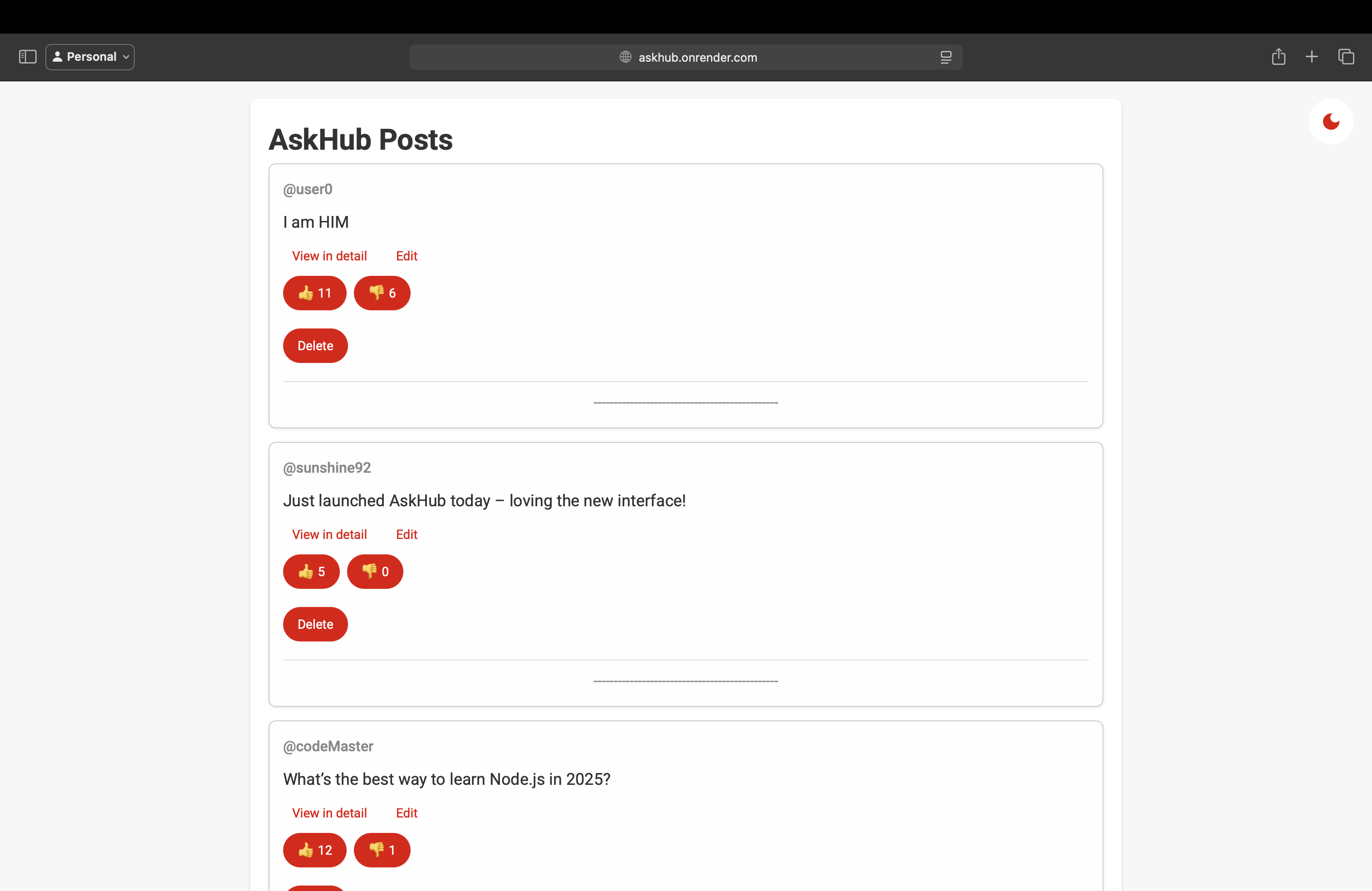 AskHub Q&A Platform